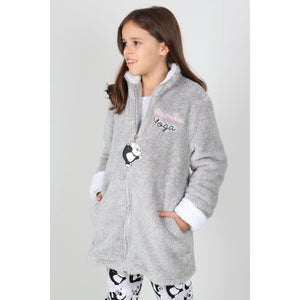 Vestaglia bimba Admas 57435 invernale con zip grigia