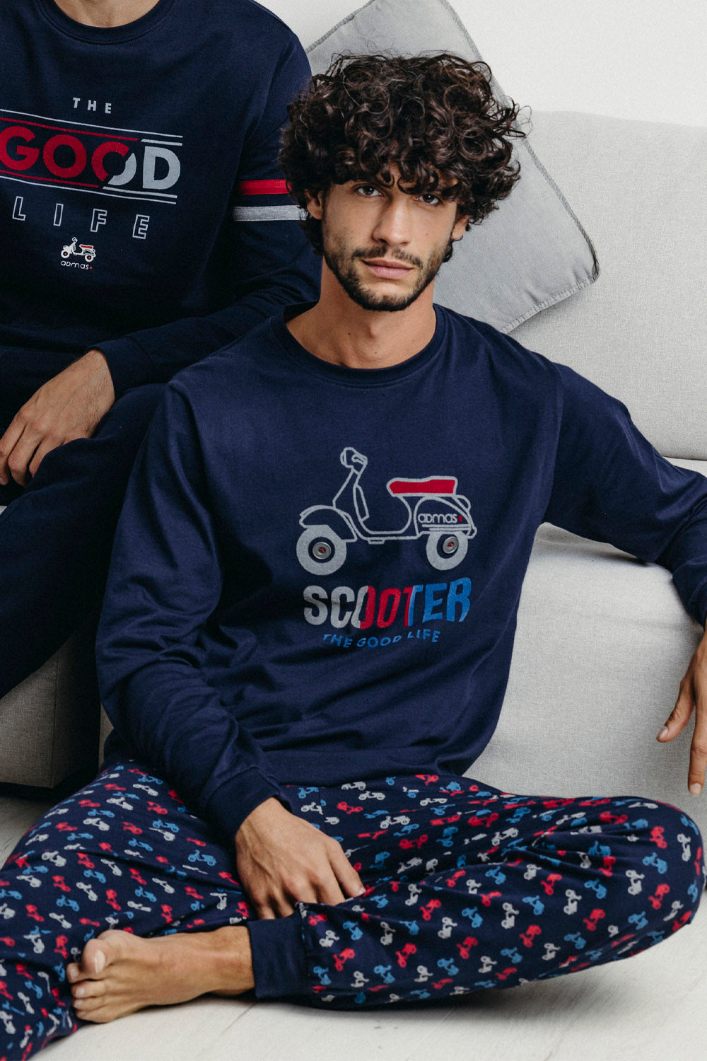Pigiama uomo in caldo cotone moto scooter Admas 60305