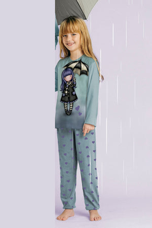 Pigiama bambina Santoro Gorjuss 60842 caldo cotone avio