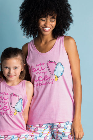 Pigiama donna canotta + shorts ice cream Admas 62062