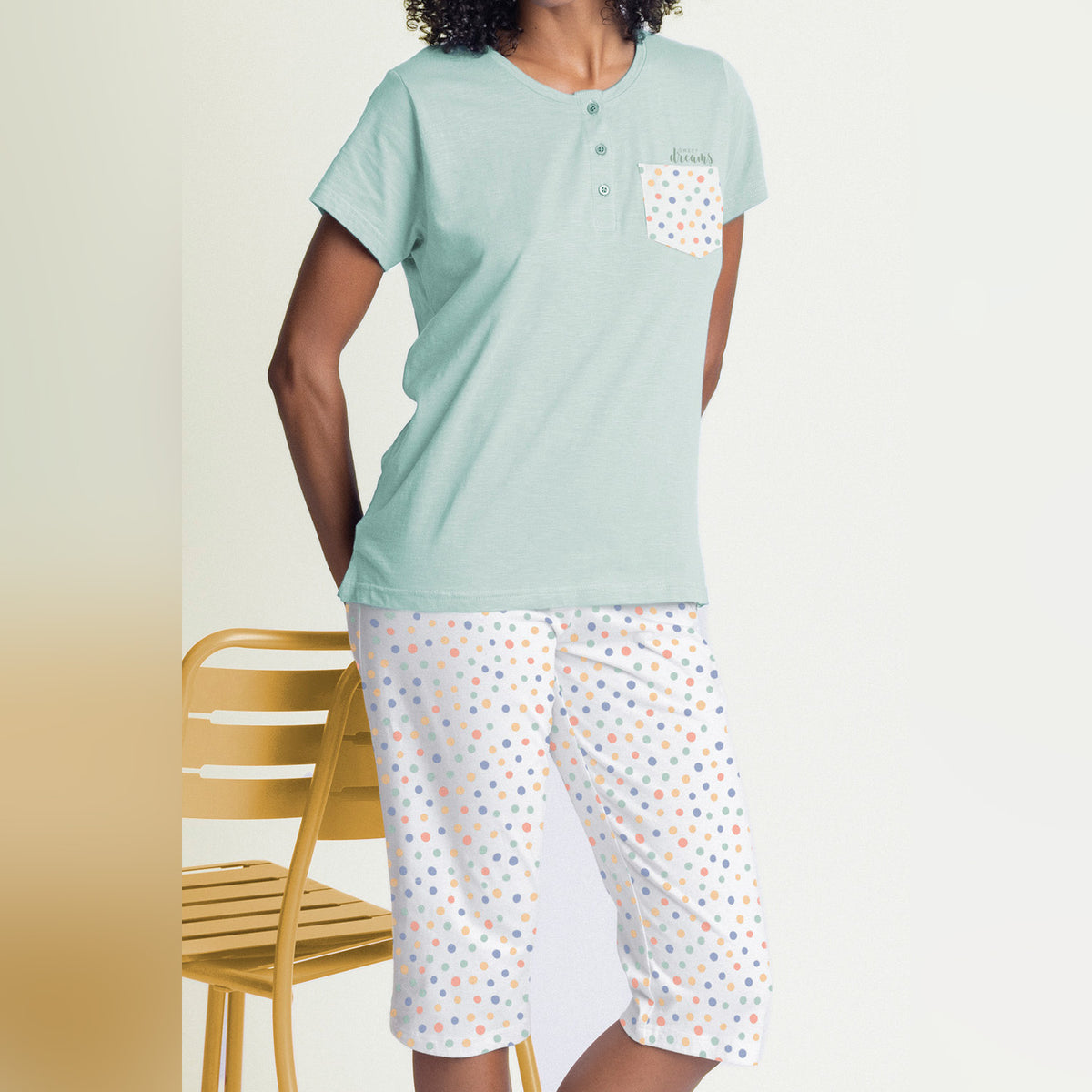Pigiama donna capri tiffany con pois Admas 62588