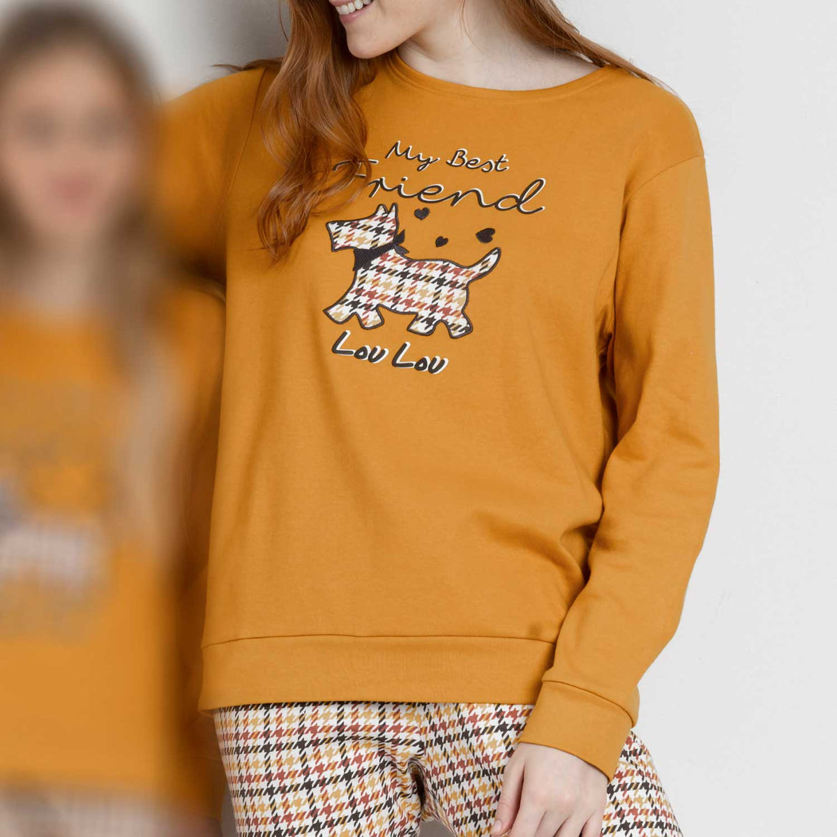Pigiama donna cagnolino in caldo cotone Admas 63633