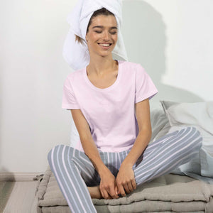 Pigiama donna estivo gessato cotone Admas 64592