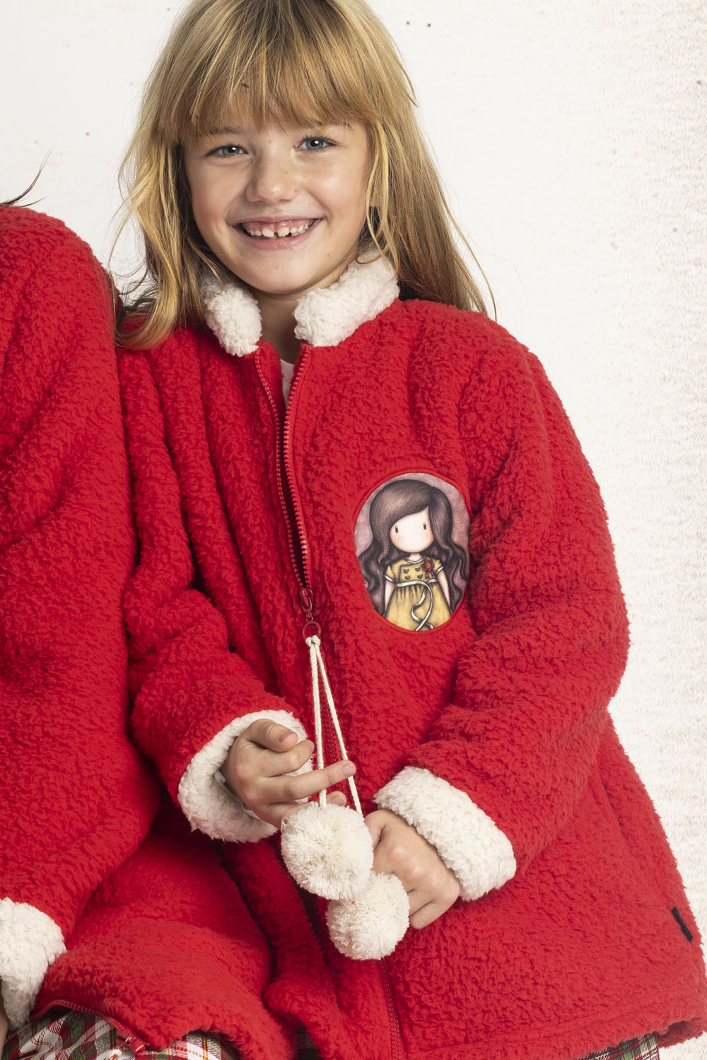 Giacca bimba Santoro Gorjuss 67045 pile sherpa rosso