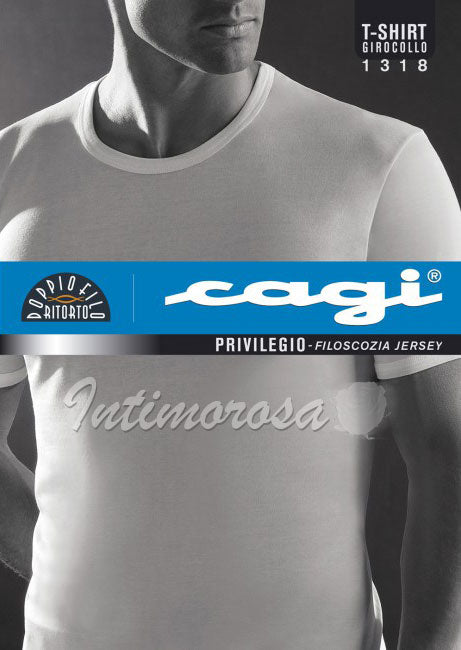 Maglia intima uomo Cagi 1318 filo di scozia manica corta 