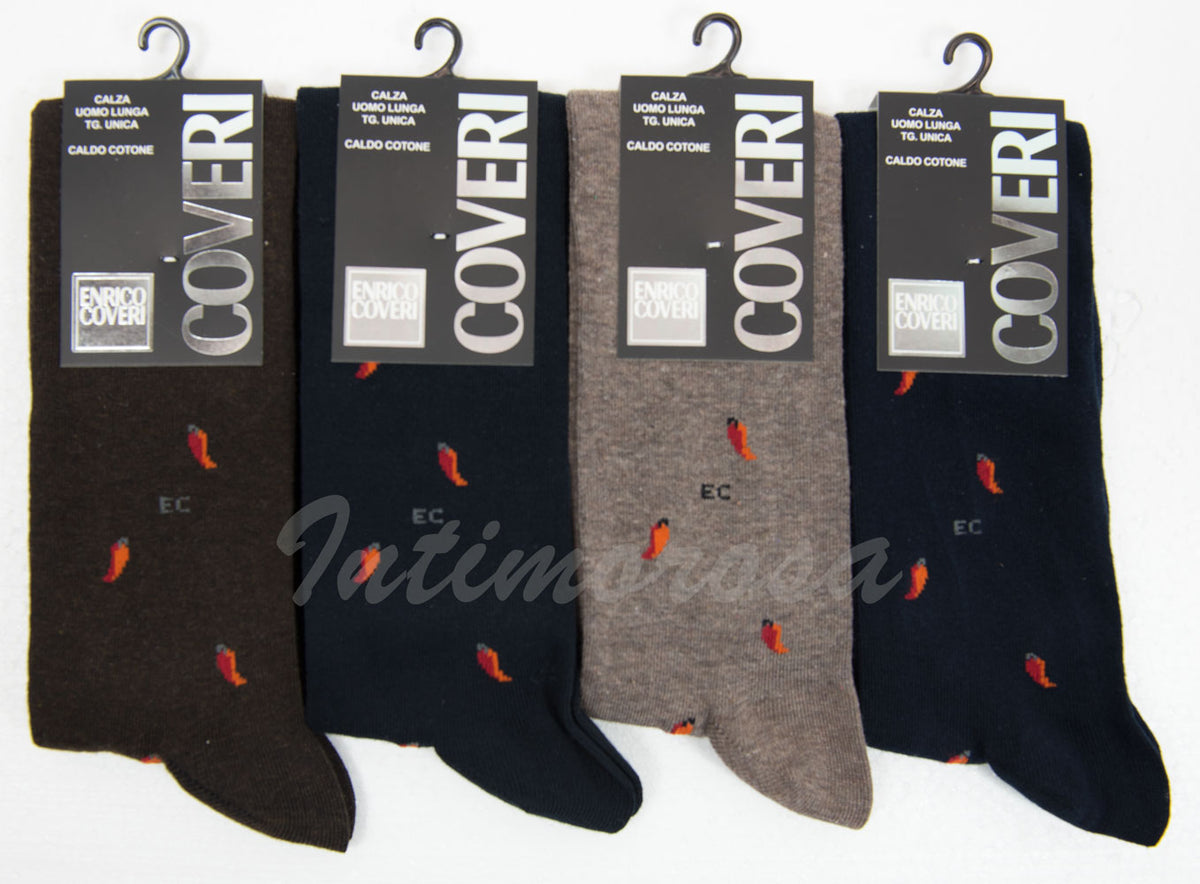 Calze uomo lunghe Enrico Coveri caldo cotone 4 paia