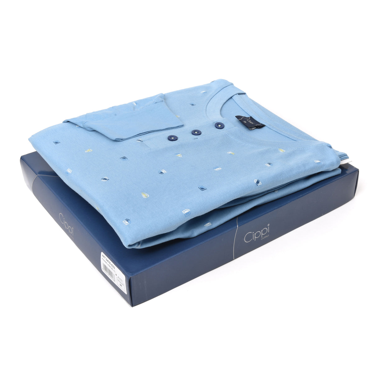 Pigiama uomo 100% cotone Cippi 0476-S23 a serafino avio