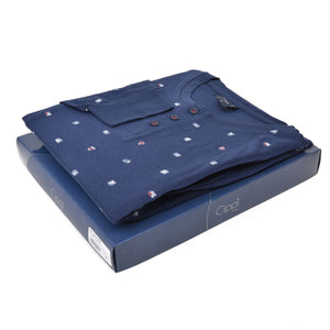 Pigiama uomo 100% cotone Cippi 0476-S23 a serafino blu