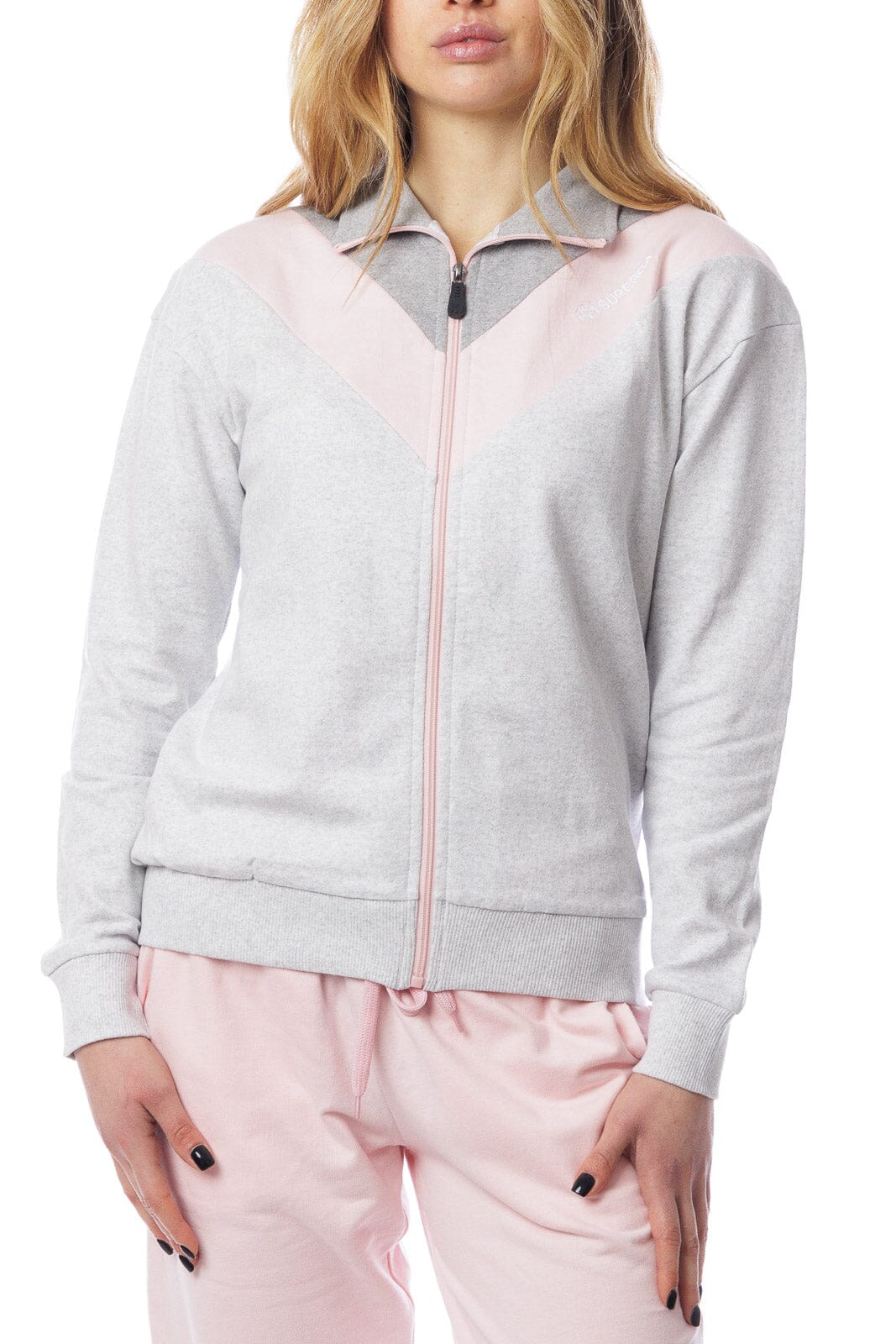 Tuta donna cotone Superga SWS23200 rosa grigio melange
