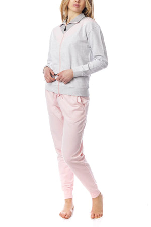 Tuta donna cotone Superga SWS23200 rosa grigio melange