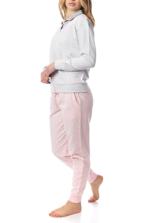 Tuta donna cotone Superga SWS23200 rosa grigio melange