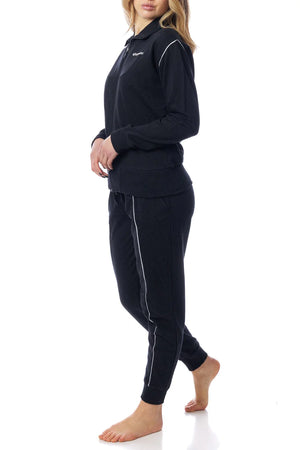 Tuta donna cotone Superga full zip SWS23202 nera