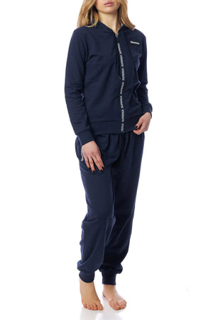 Tuta donna cotone Superga full zip SWS23207 blu navy