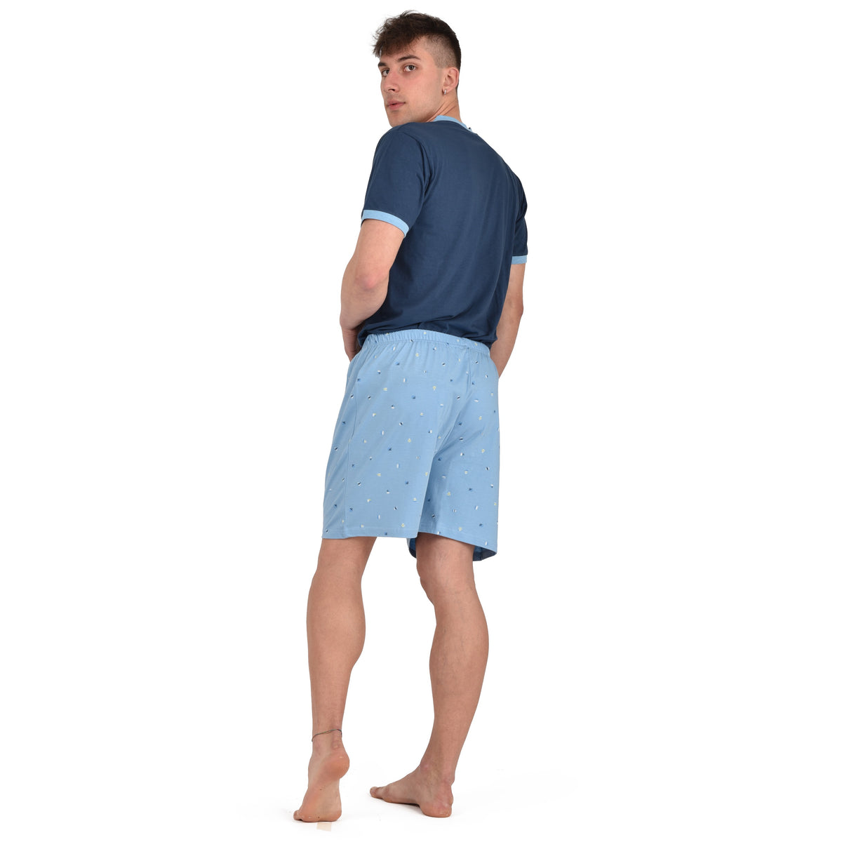 Pigiama uomo estivo Cippi C-0951 corto cotone scudetti