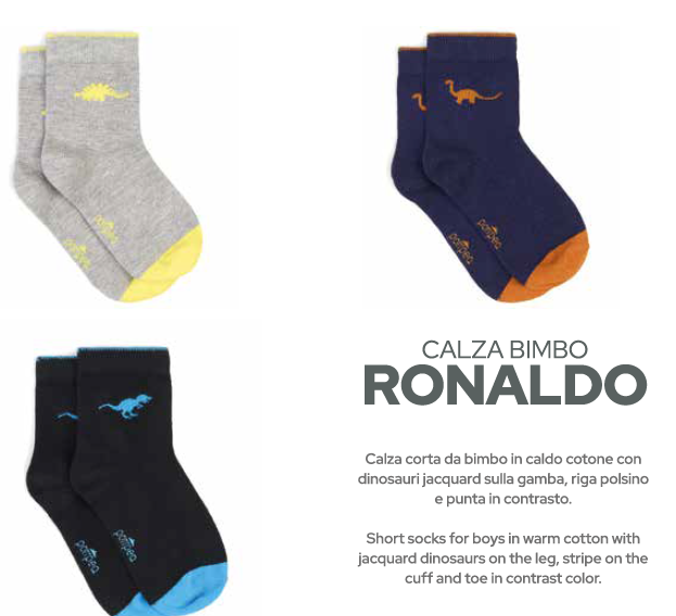 Calzino in caldo cotone bimbo Pompea Junior Ronaldo 6 paia