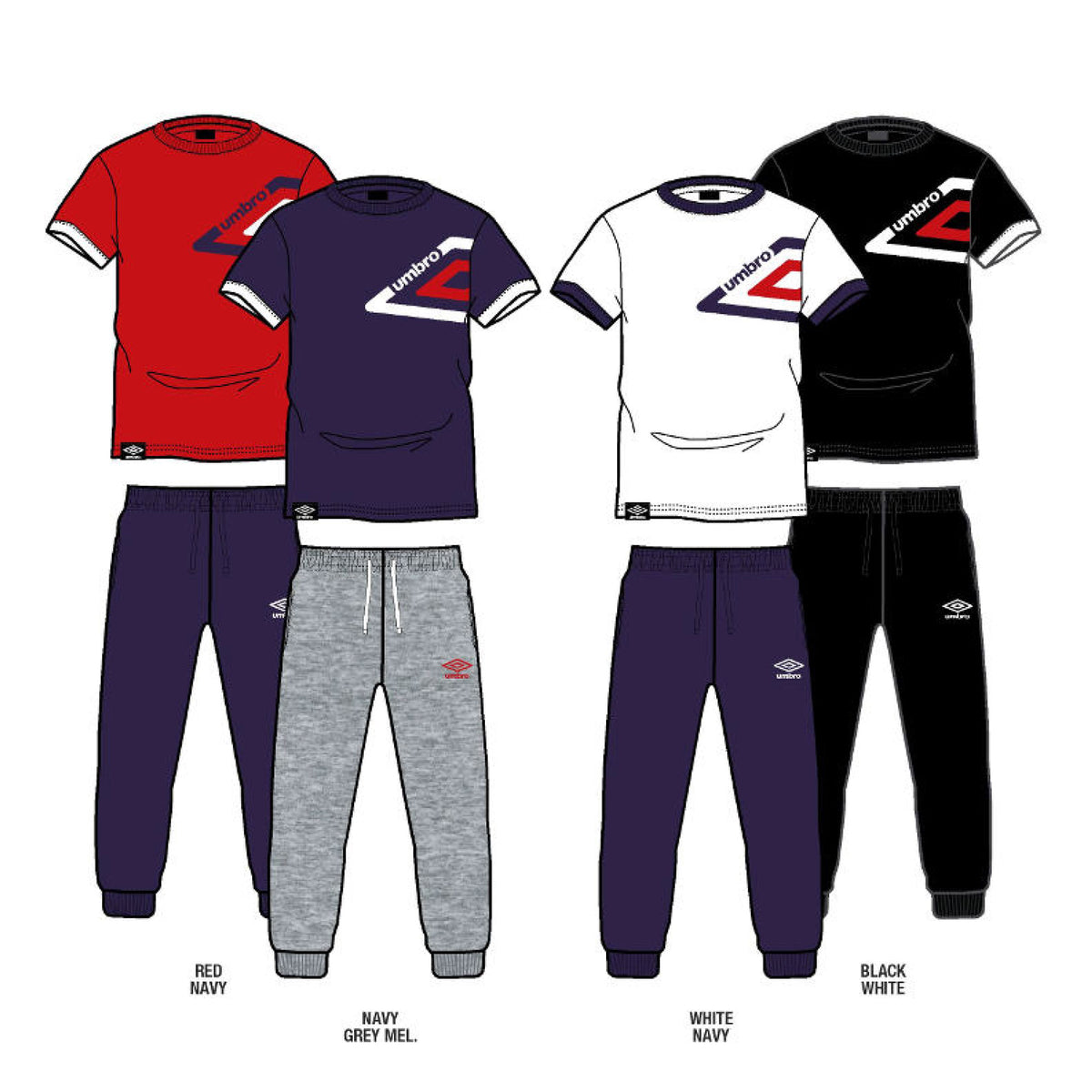 Pigiama Umbro 10182 pantalone lungo manica corta cotone