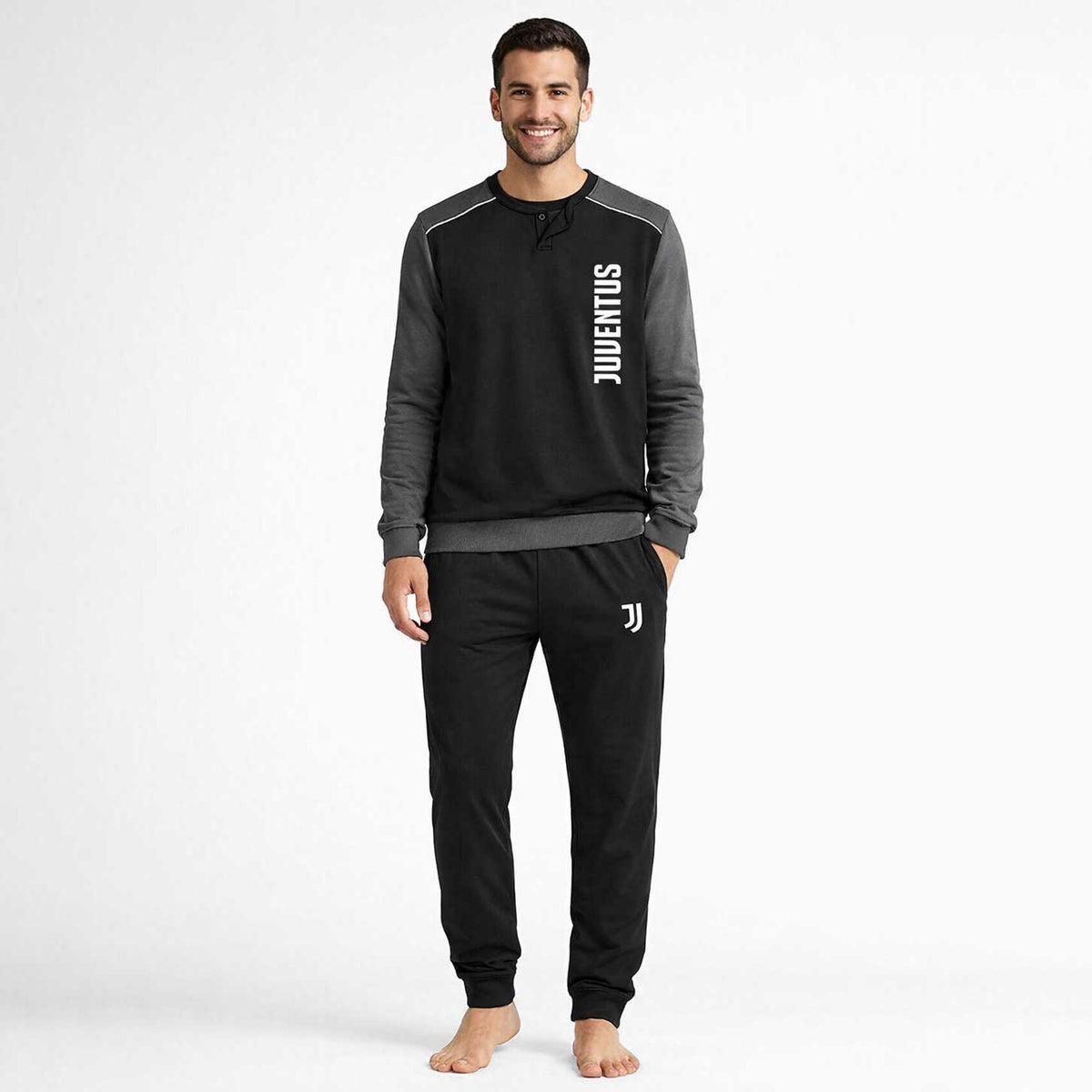 Pigiama ufficiale Juventus in caldo cotone bianconero PIGJ 1190