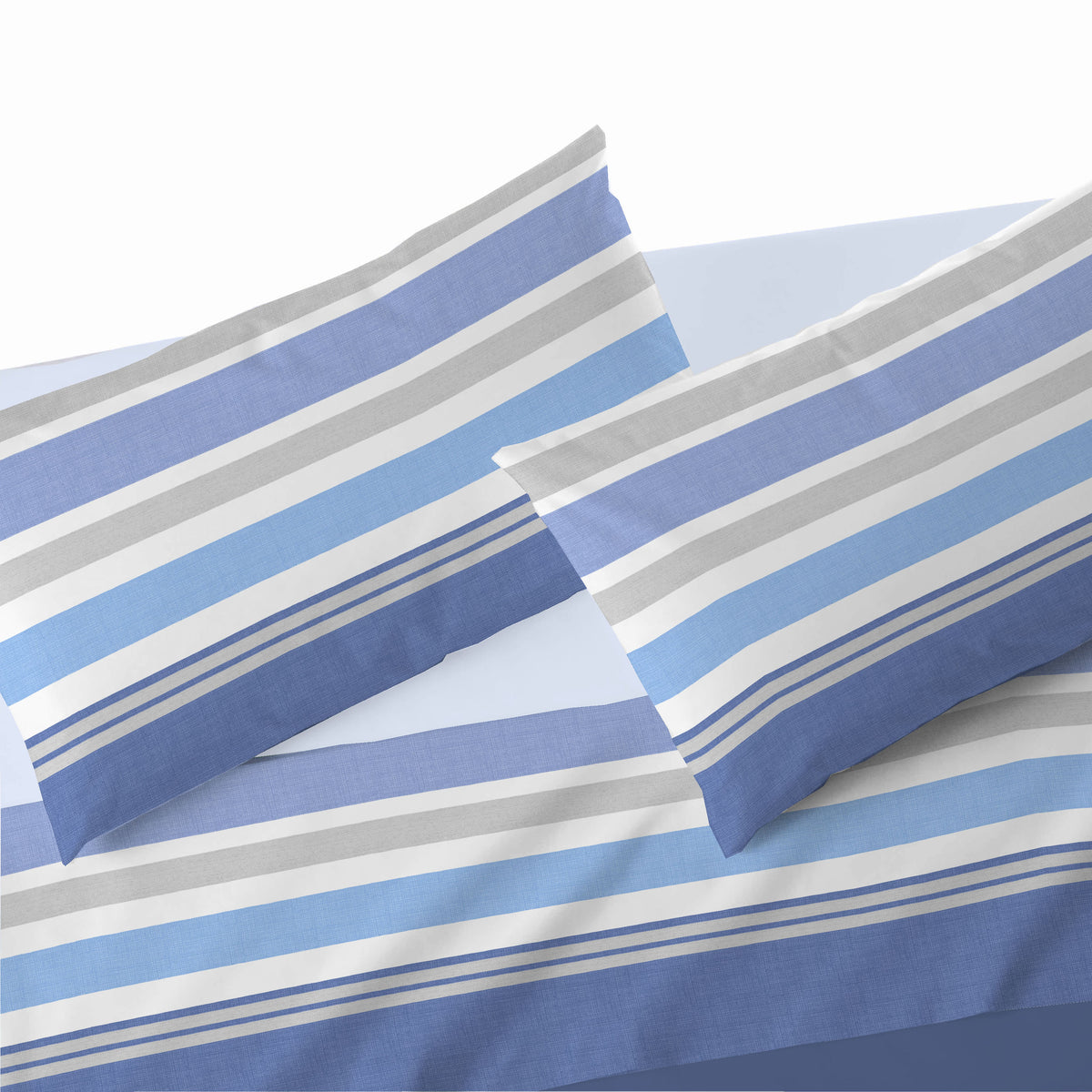 Completo letto righe eleganti in cotone Talia Biancaluna 