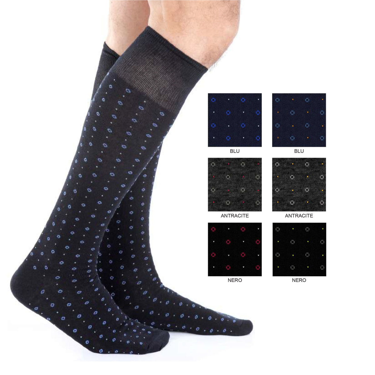 Calze uomo invernali Meritex 1224 caldo cotone a cerchi 6 paia