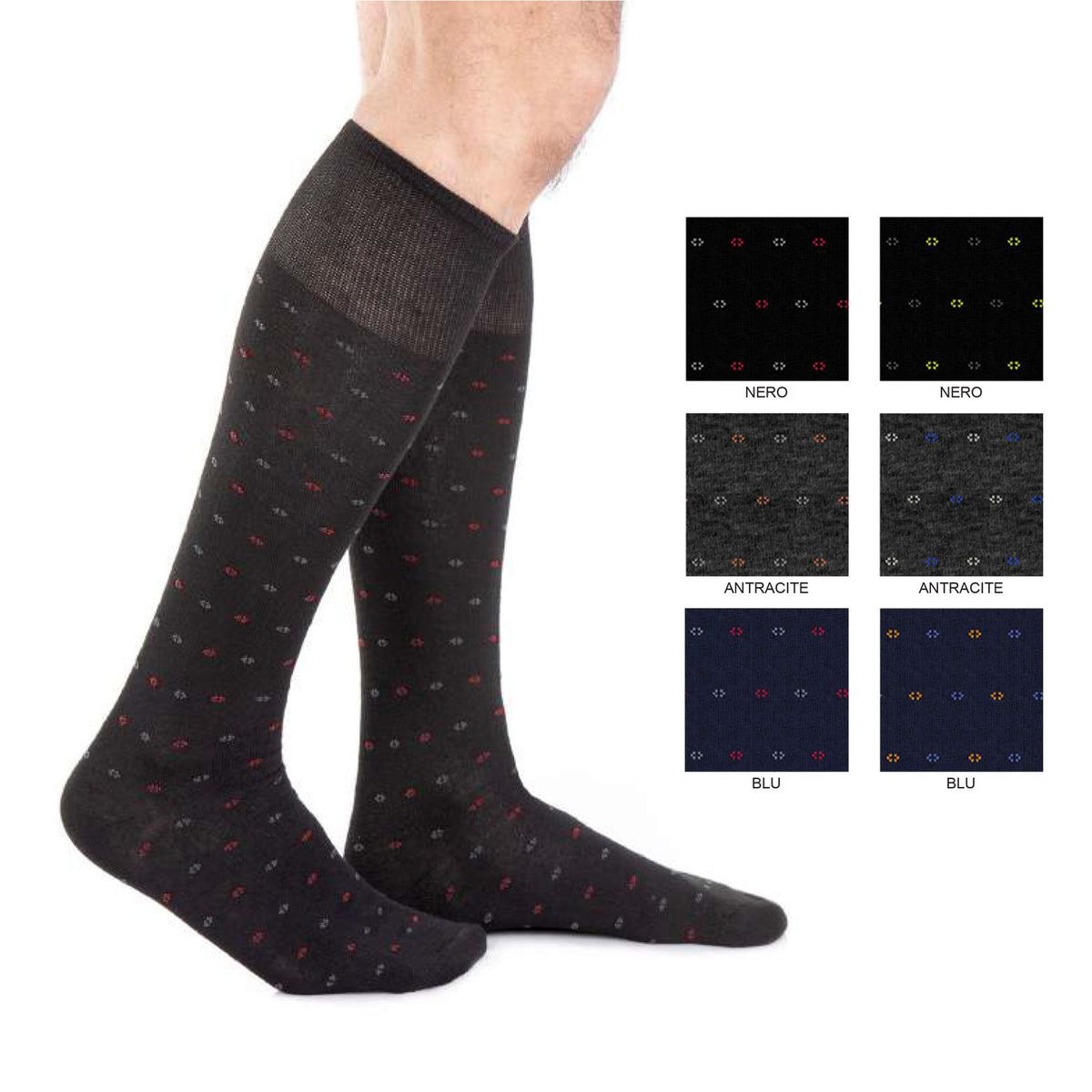 Calze uomo invernali Meritex 1234 caldo cotone fantasia 6 paia