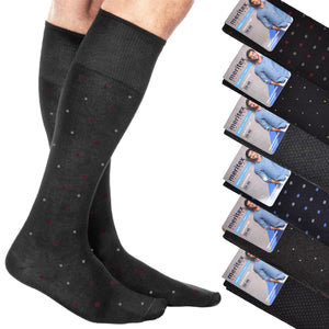 Calze uomo lunghe caldo cotone Meritex 1236 pois 6 paia