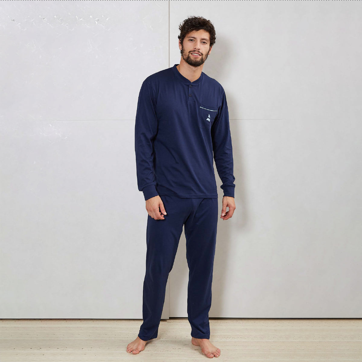 Pigiama uomo serafino Navigare B2Y14280 in cotone