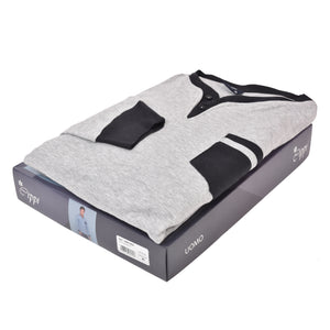 Pigiama uomo invernale Cippi 1606 caldo cotone grigio melange