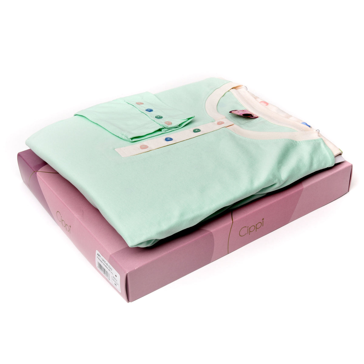 Pigiama donna 100% cotone Cippi 1955-B-S23 rosa menta