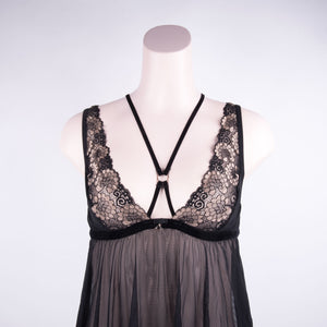 Sexy babydoll + perizoma Obsessive 873-bab-1 nero