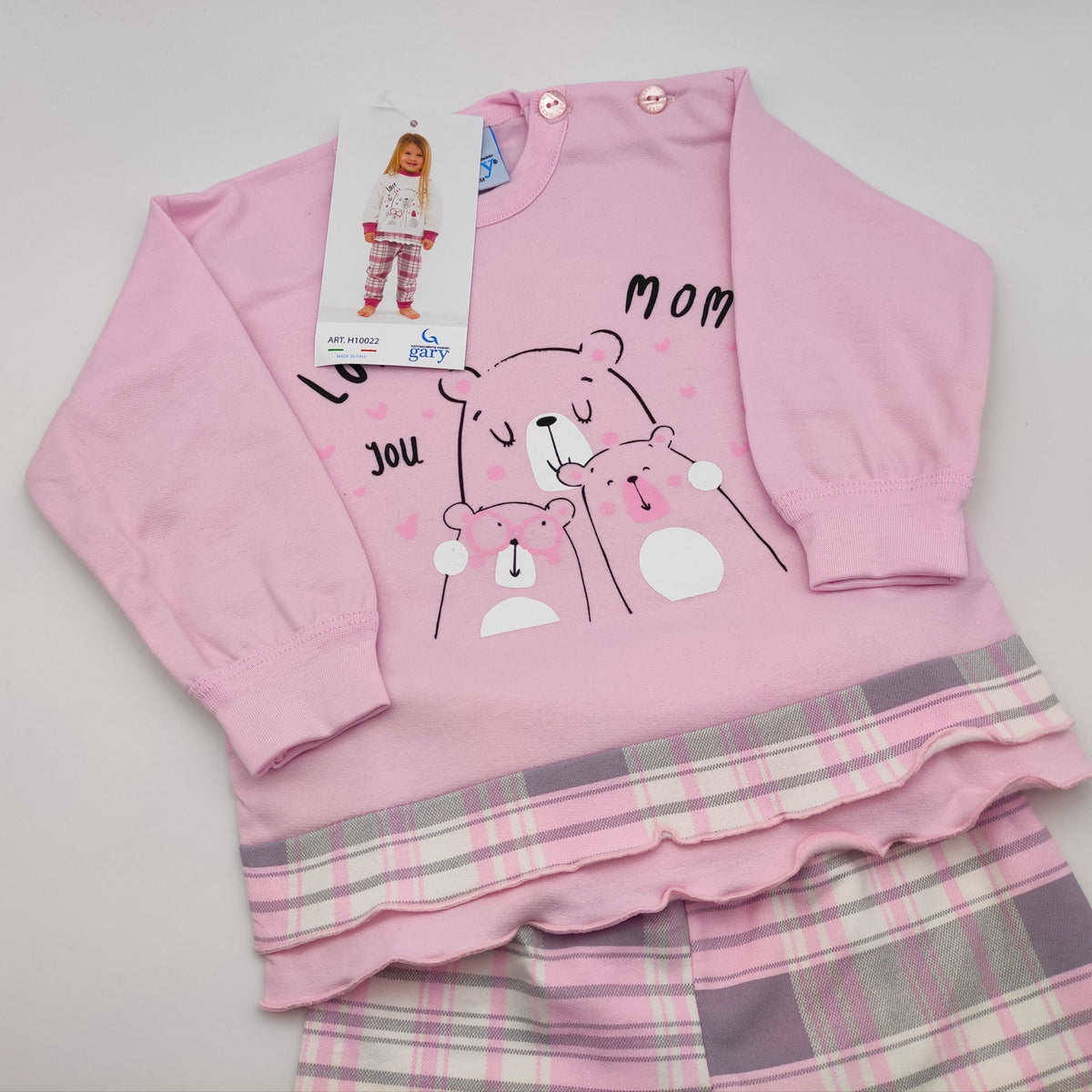 Pigiama neonata Gary H10022 in cotone felpato