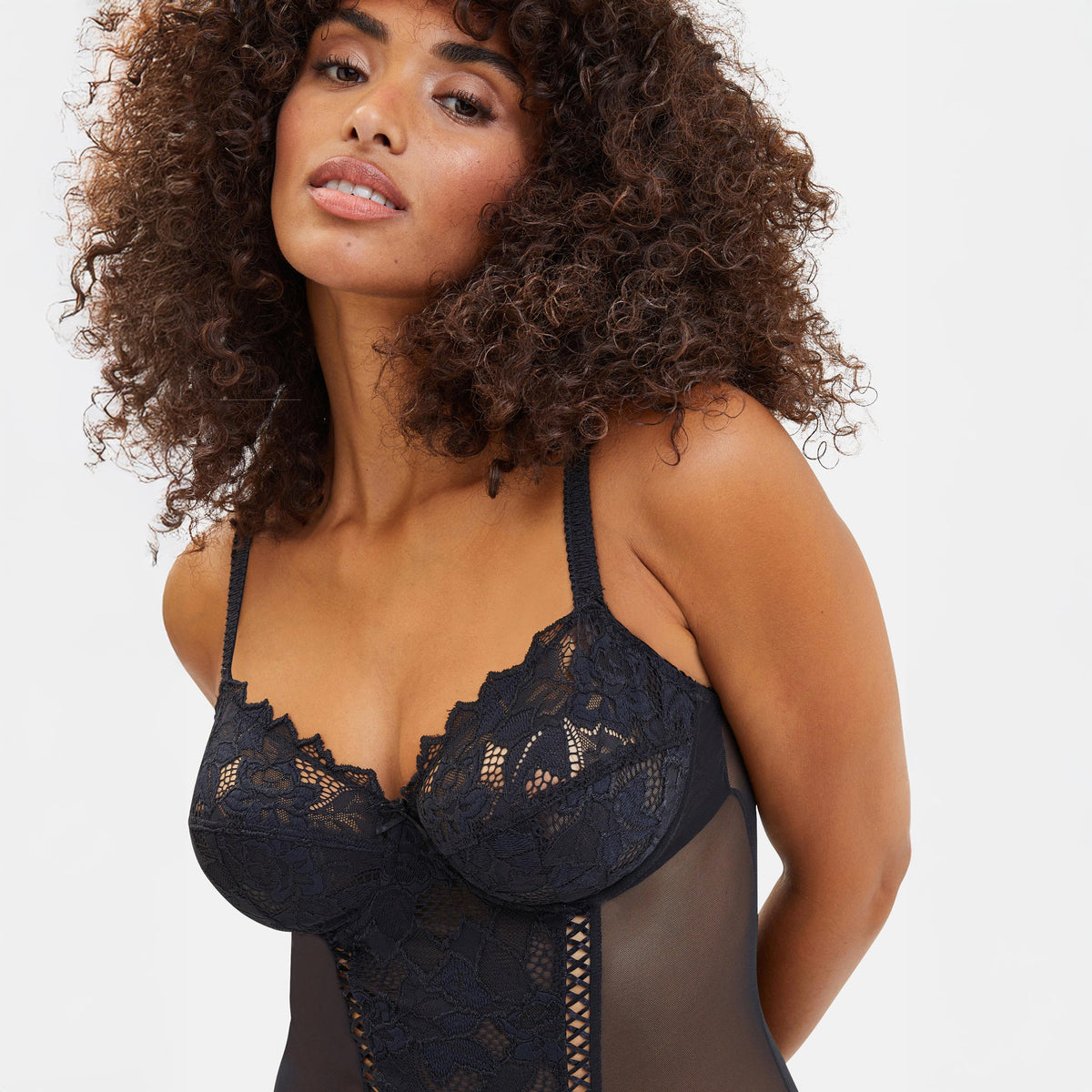 Body con ferretto tulle pizzo sensuale San Complexe Arum 20564