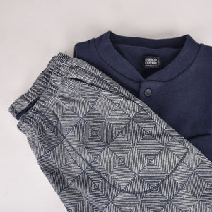 Pigiama uomo invernale Enrico Coveri EP2076 blu punto milano