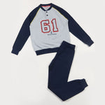 Pigiama bambino ragazzo Navigare B215630 caldo cotone grigio melange