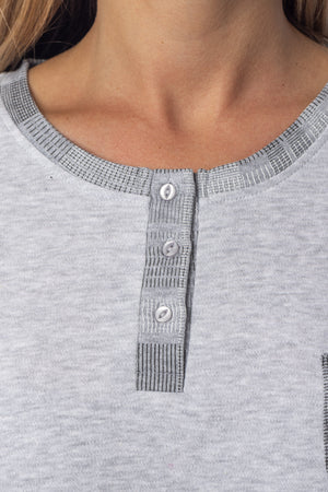 Pigiama donna invernale Cippi 2226 caldo cotone grigio chiaro melange