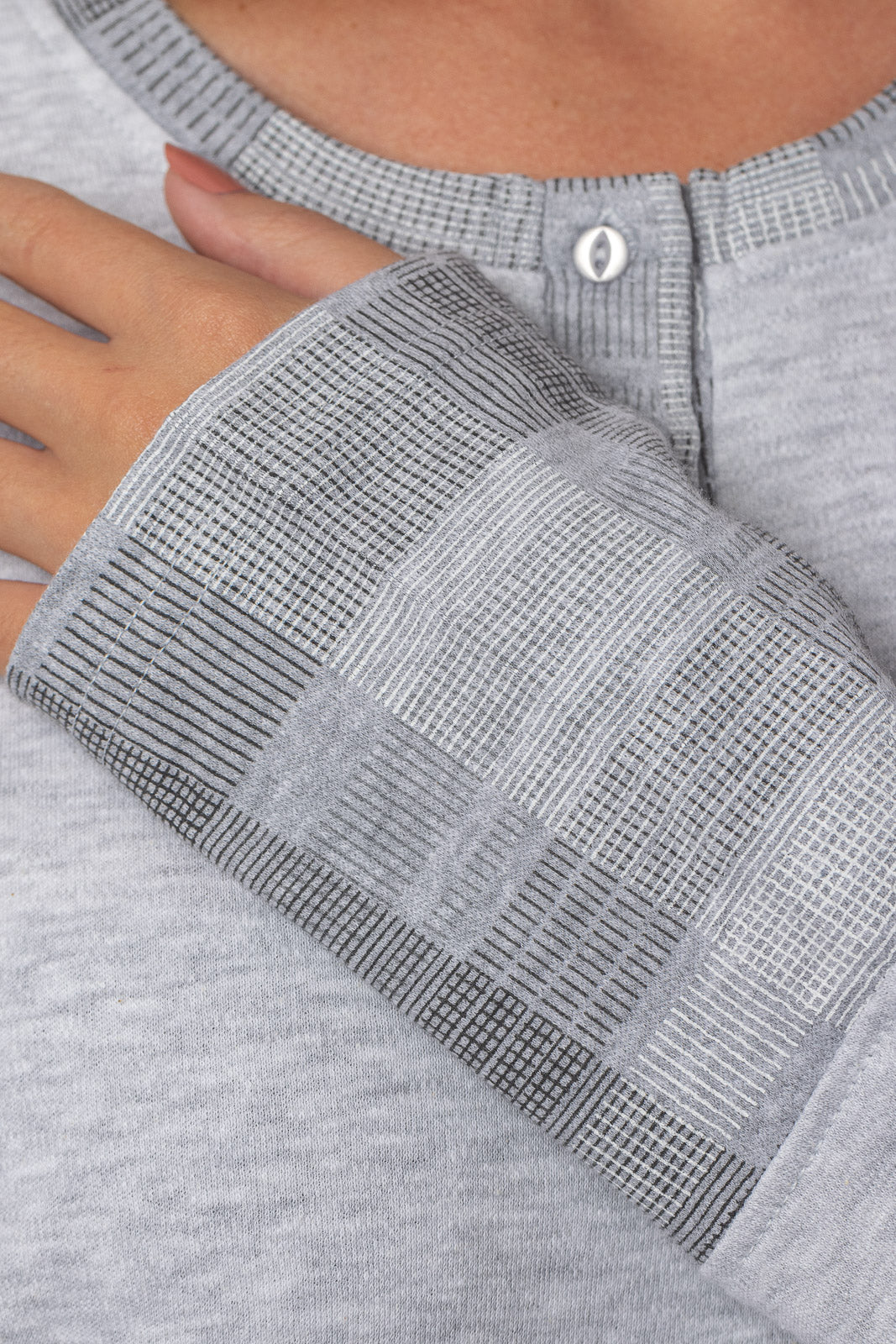 Pigiama donna invernale Cippi 2226 caldo cotone grigio chiaro melange
