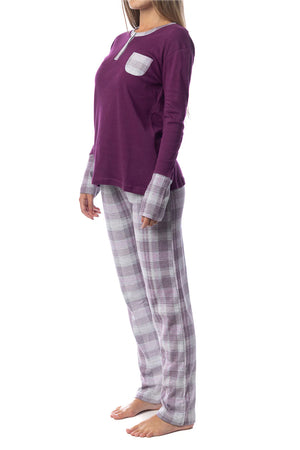 Pigiama donna invernale Cippi 2226 caldo cotone prugna