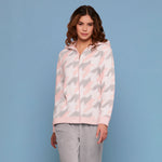 Pigiama donna aperto con zip e cappuccio coral grigio Cippi 2254