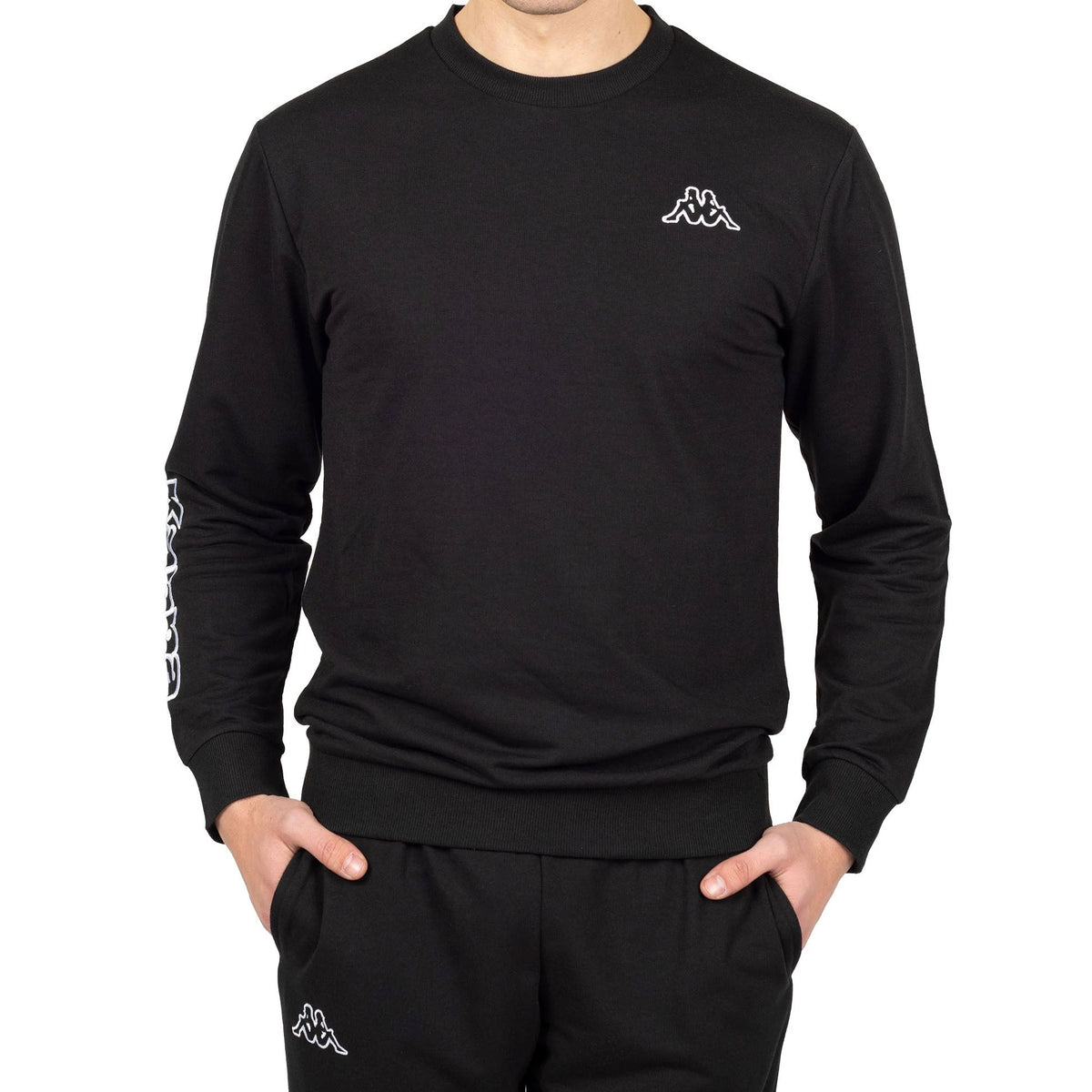 Pigiama uomo stile tuta Kappa KMS 22850 cotone nero