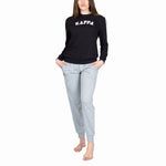 Pigiama donna stile tuta Kappa KWS 22970 cotone nero grigio