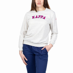 Pigiama donna stile tuta Kappa KWS 22970 cotone grigio melange blu