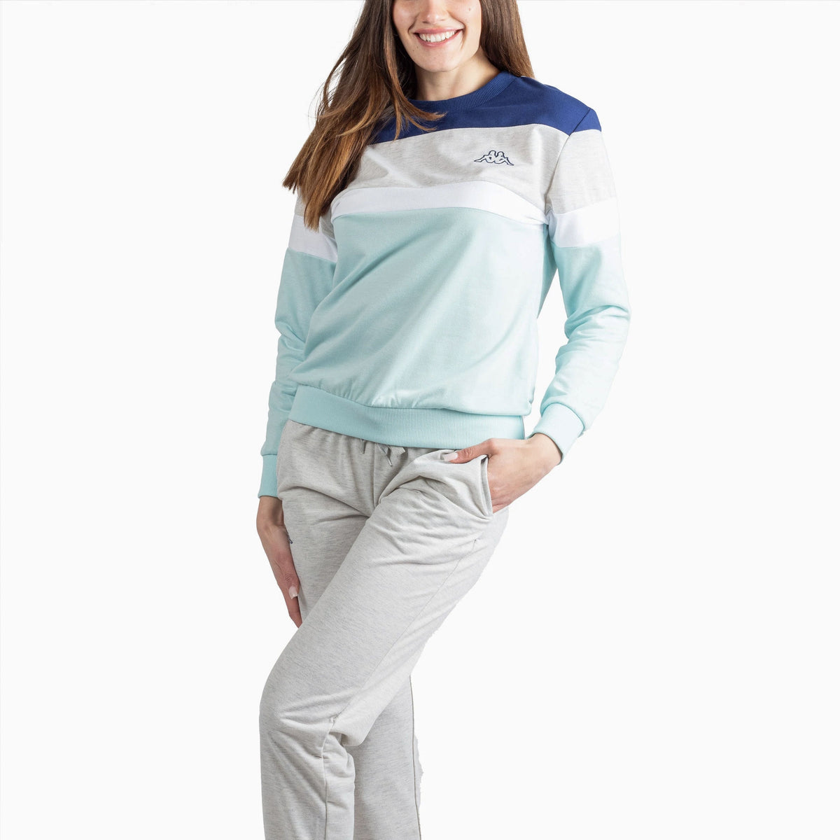 Pigiama donna stile tuta Kappa KWS 22971 cotone cielo