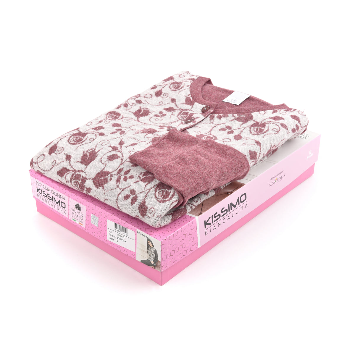 Pigiama donna Biancaluna punto milano con polsini 25043 rosa