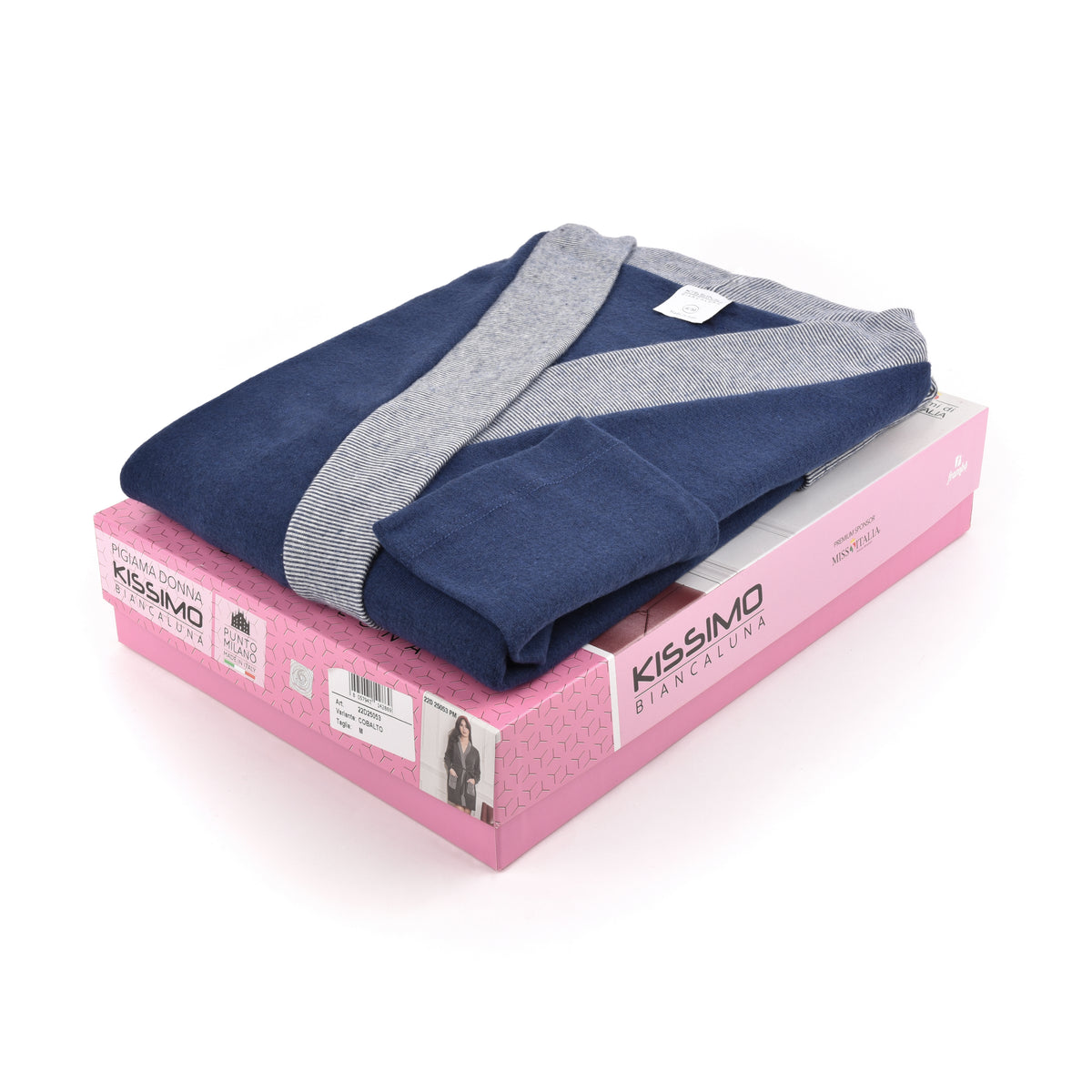 Giacca da camera vestaglia Biancaluna 25053 blu
