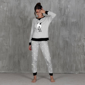 Pigiama Donna con tenero cagnolino in caldo cotone Cippi 2321 