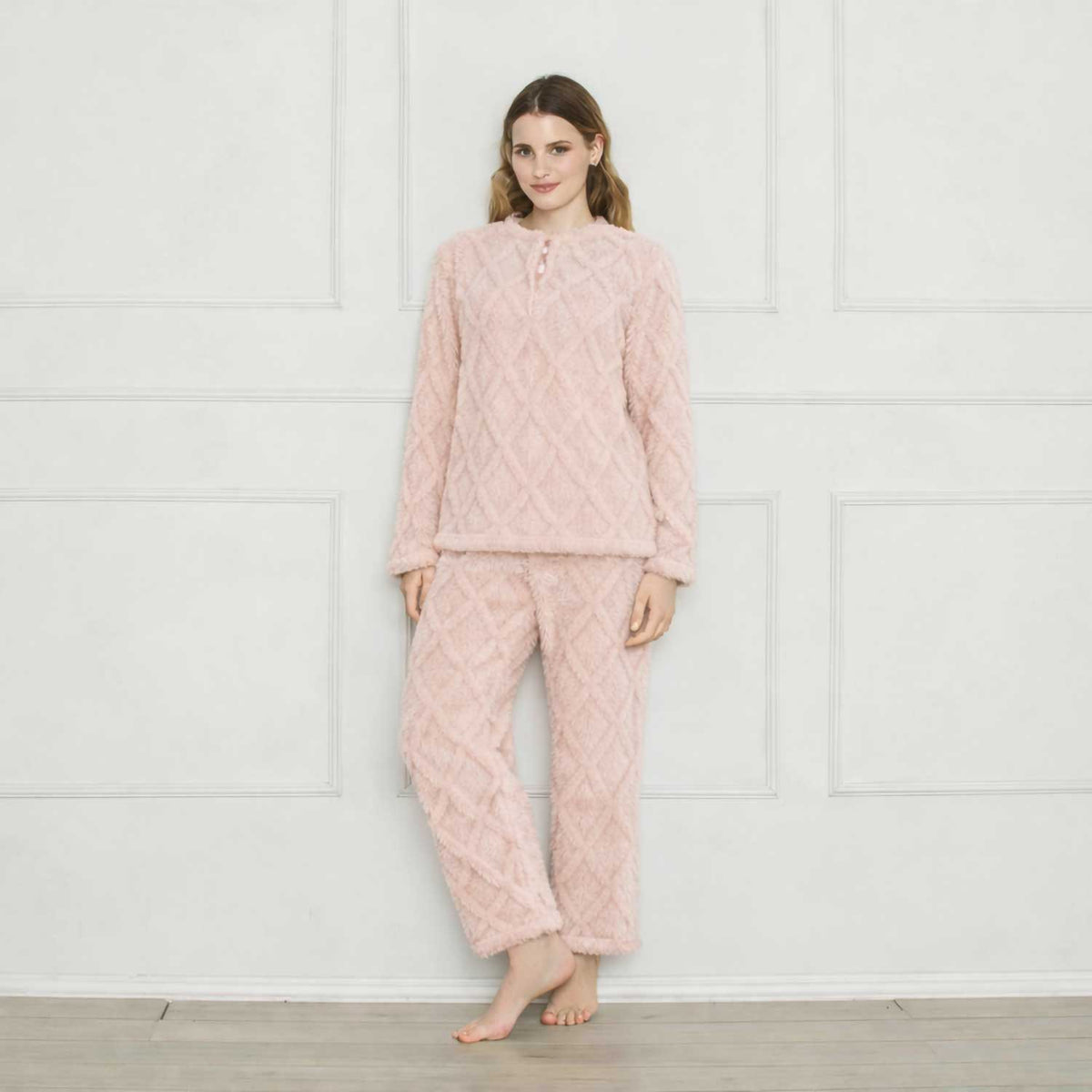 Pigiama donna pelliccetta effetto intreccio Cippi 2404
