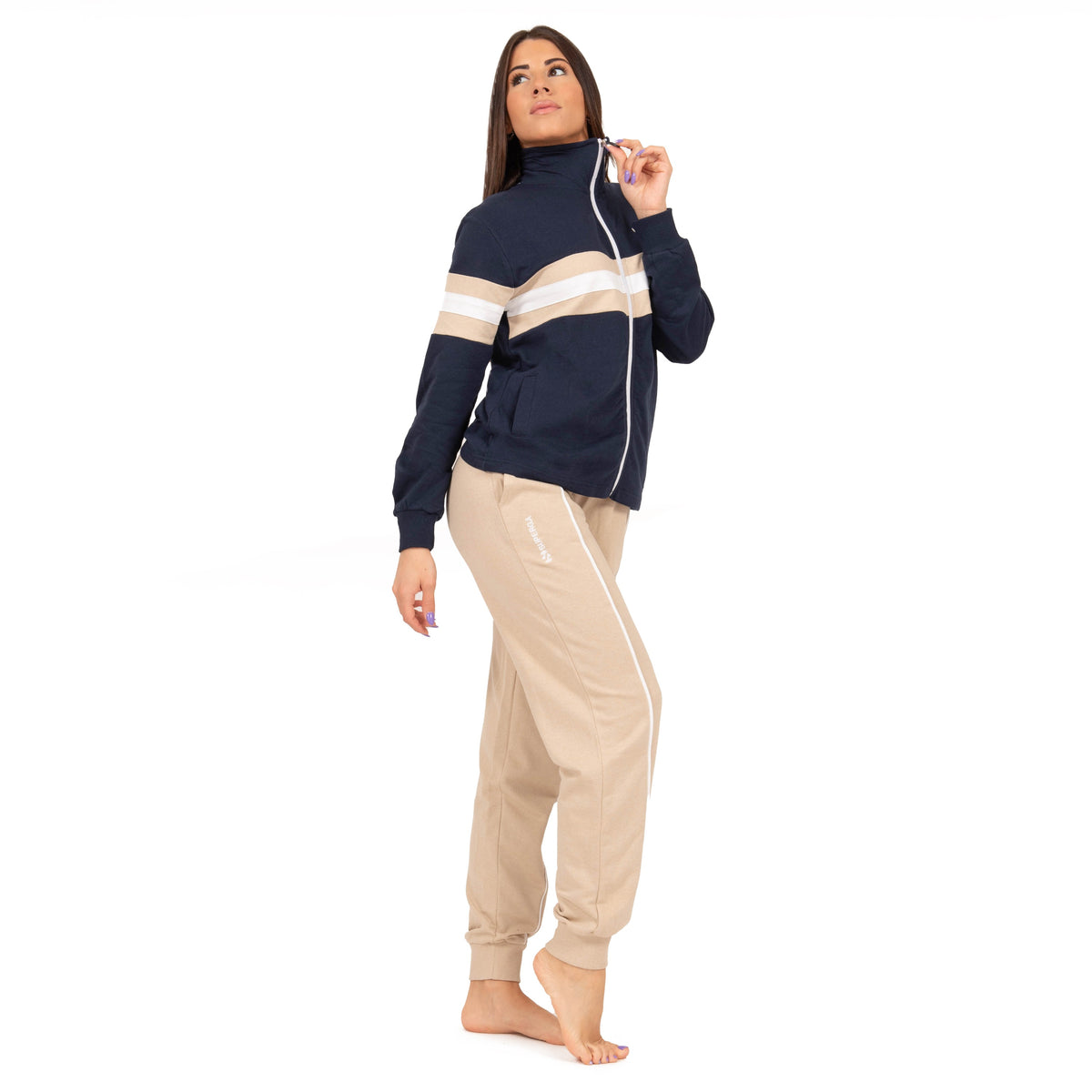 Tuta donna Superga felpa non garzata con zip SWS24303