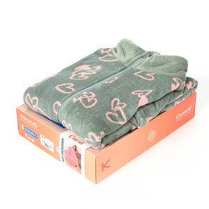 Giacca da camera con cuoricini realizzata in caldo coral Biancaluna 24D93009