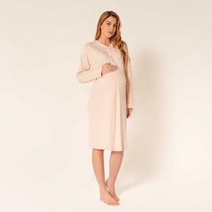 Camicia da notte premaman caldo cotone Biancaluna Kissimo 20302