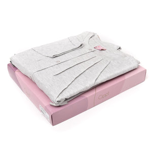 Cippi camicia da notte donna aperta 2629 100% cotone grigio chiaro melange