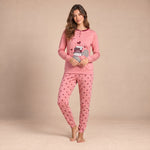 Pigiama donna in caldo cotone cuoricini Biancaluna 26D90021